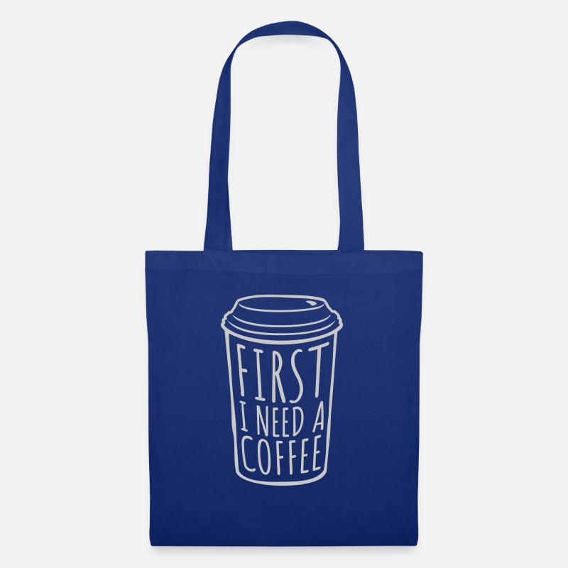 Fist I need Coffee - Stoffbeutel - Royalblau