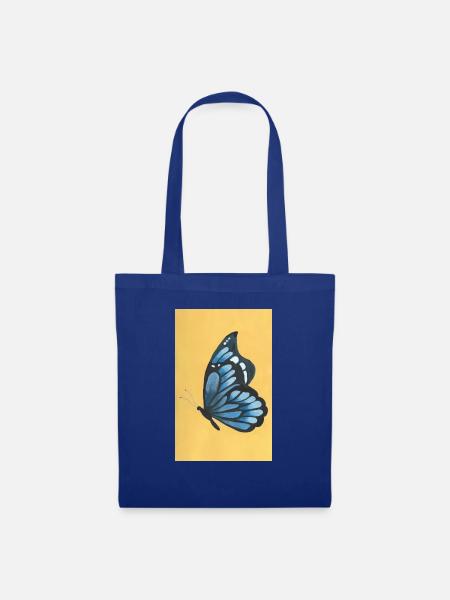 Frühlingsschmetterling - Stoffbeutel - Royalblau
