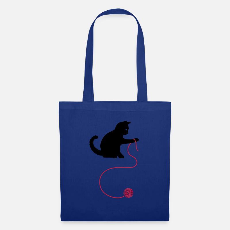 Katze - Stoffbeutel - Royalblau