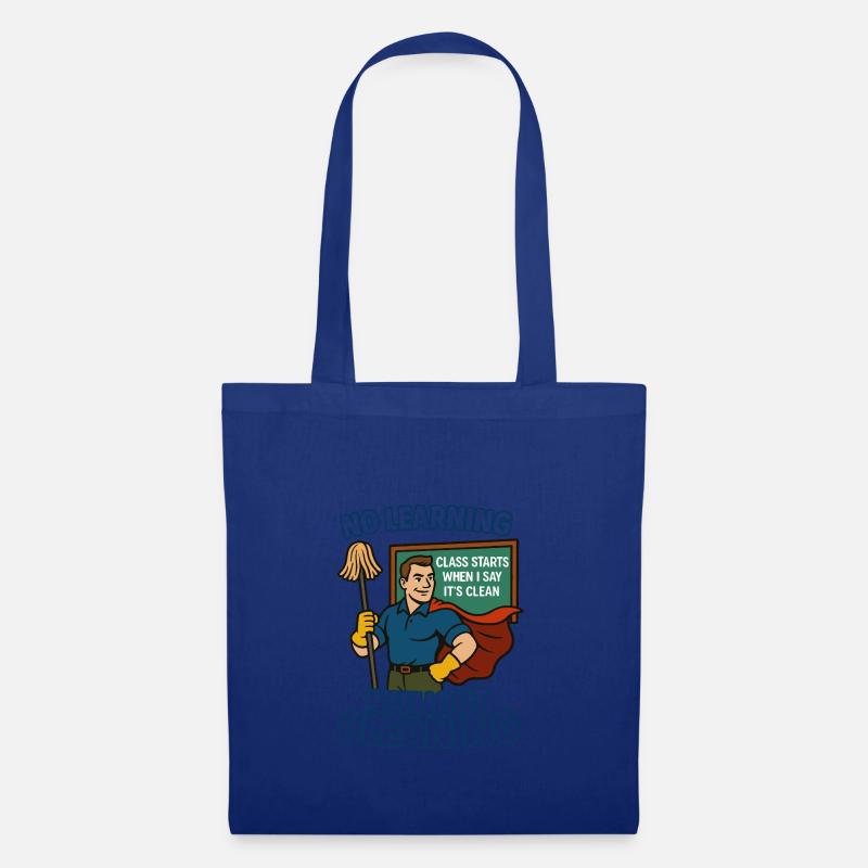 Learning without cleanliness – superhero - Tote Bag - royal blue