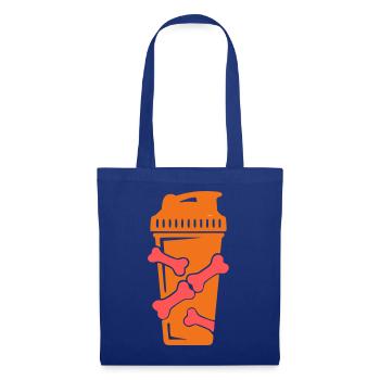 Knochen Protein Shaker Grafik - Stoffbeutel - Royalblau - Vorne
