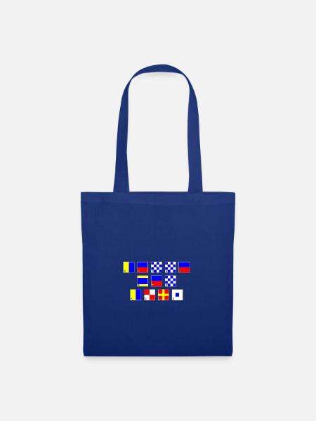 kenne den Kurs im Flaggenalphabet - Stoffbeutel - Royalblau