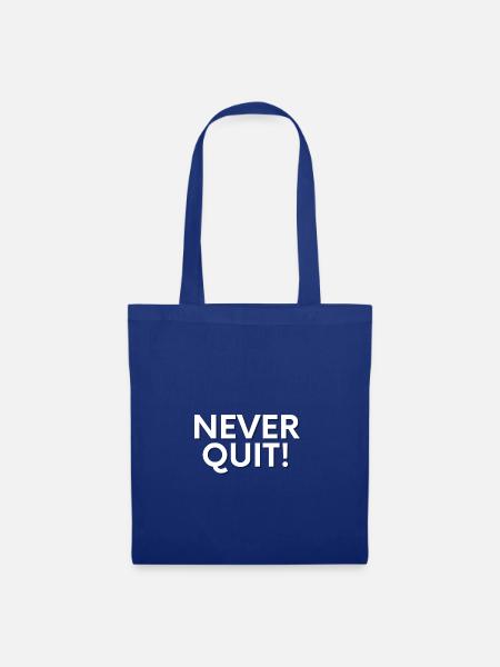 NEVER QUIT - Stoffbeutel - Royalblau