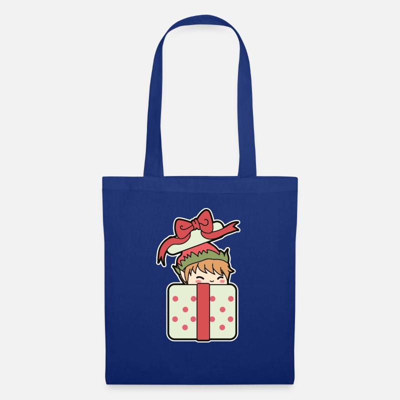Elfe im Geschenk - Stoffbeutel - Royalblau
