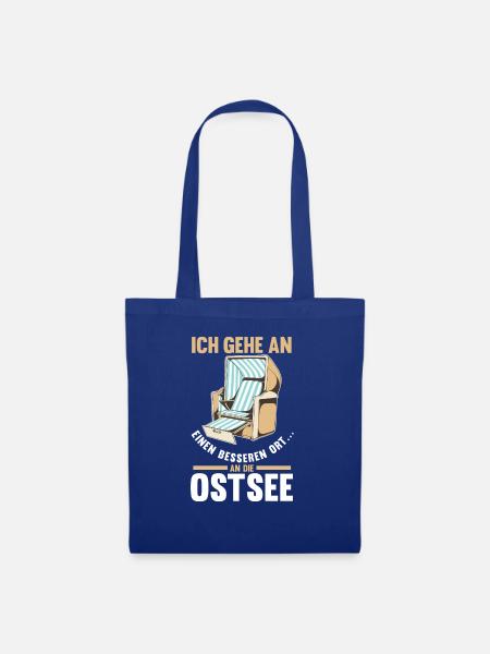 Ich gehe an einen besseren Ort Ostsee - Stoffbeutel - Royalblau