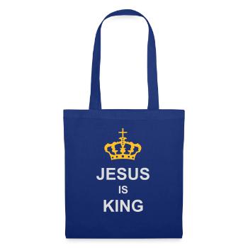 Citation de Jésus est roi - Sac en tissu - bleu royal - Devant