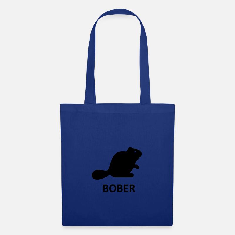 Bober Biber schwarz - Stoffbeutel - Royalblau