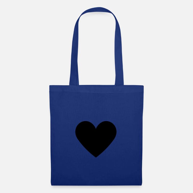 Herz Icon Vektor Dunkel - Stoffbeutel - Royalblau