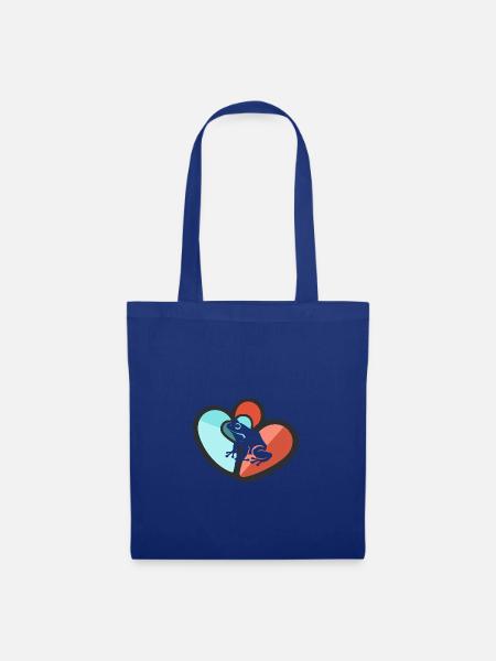 Frosch Lurch Teich - Stoffbeutel - Royalblau