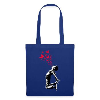 Schmetterling Junge Street Art Style - Stoffbeutel - Royalblau - Vorne