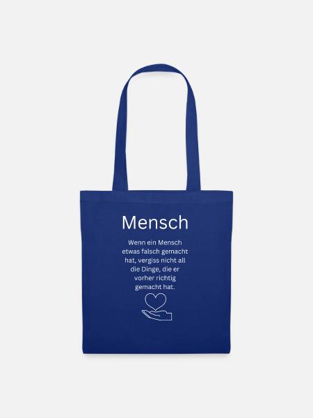 Mensch - Stoffbeutel - Royalblau