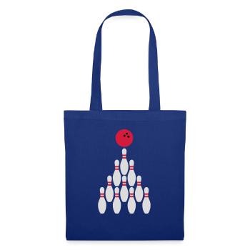 Bowling Kegeln Ball Design - Stoffbeutel - Royalblau - Vorne