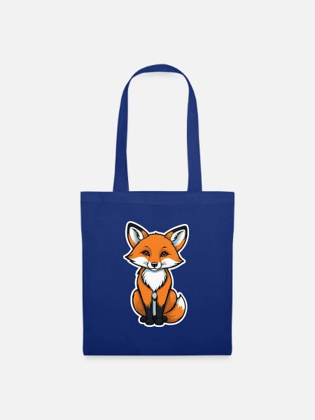 Fuchs Illustration - Stoffbeutel - Royalblau