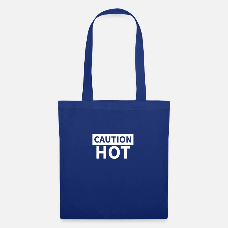 CAUTION HOT white - Stoffbeutel - Royalblau