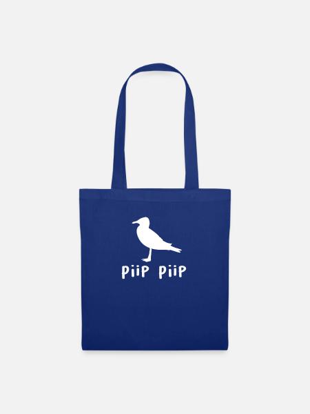 Vogel macht Piip Piip - Stoffbeutel - Royalblau