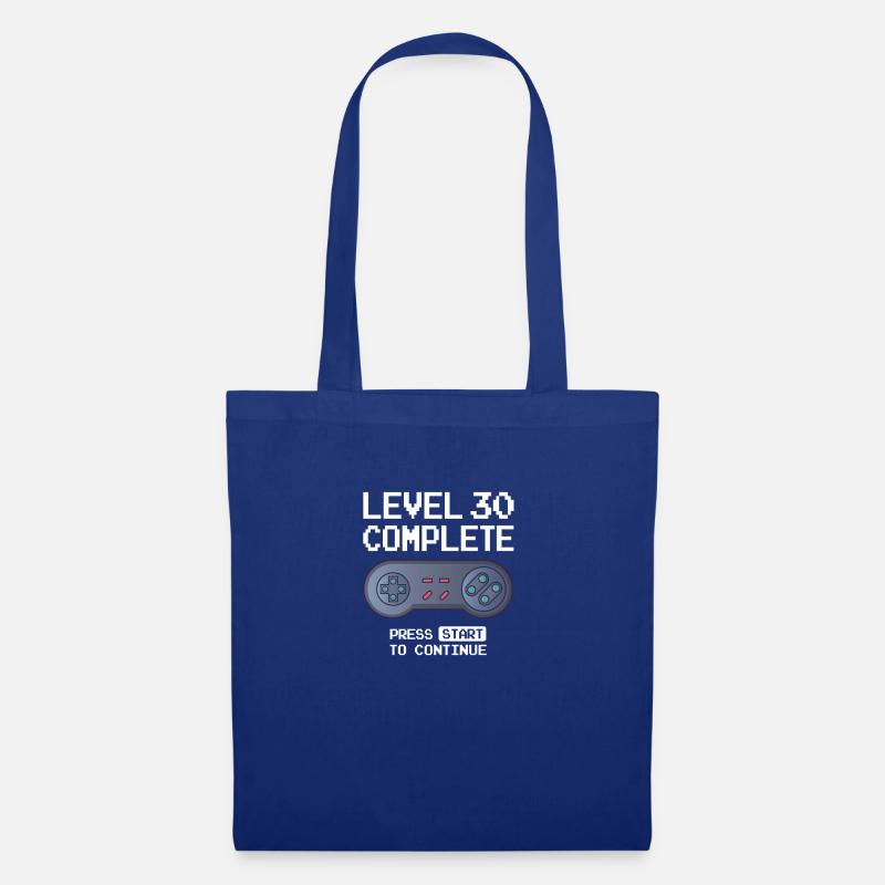 Funny Nerd Level 30 Complete - Stoffbeutel - Royalblau