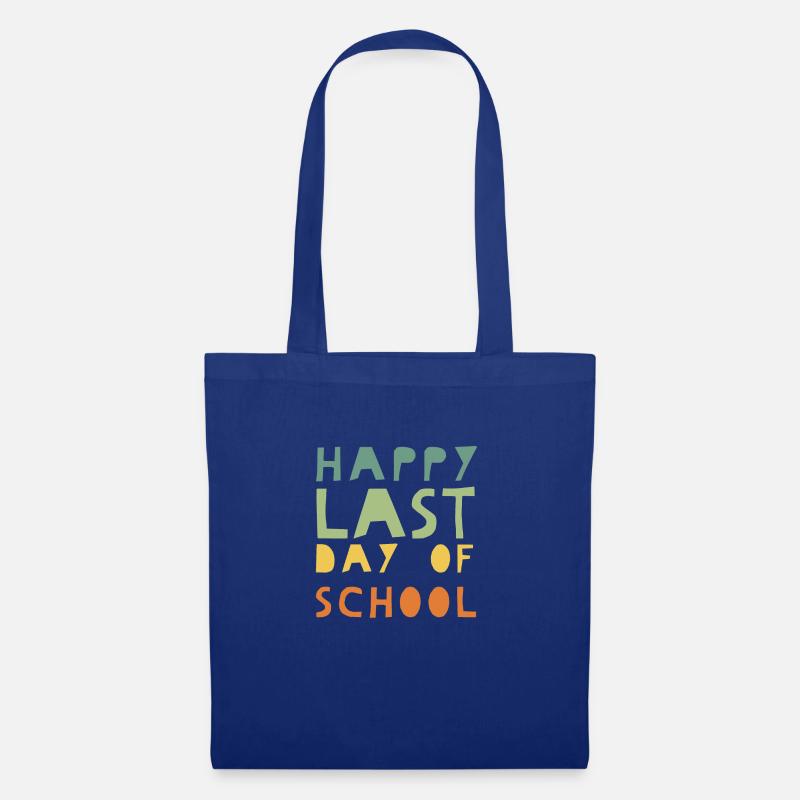 Glücklicher letzter Tag der Schule - Kindergarten Geschenk - Stoffbeutel - Royalblau