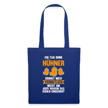 Hühner Huhn Hühnerzucht Geschenk - Stoffbeutel - Royalblau - Vorne
