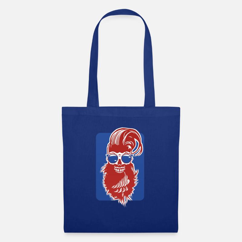 Kopf des Todes Hipster bärtiger Schädel Kran Design Fant - Stoffbeutel - Royalblau