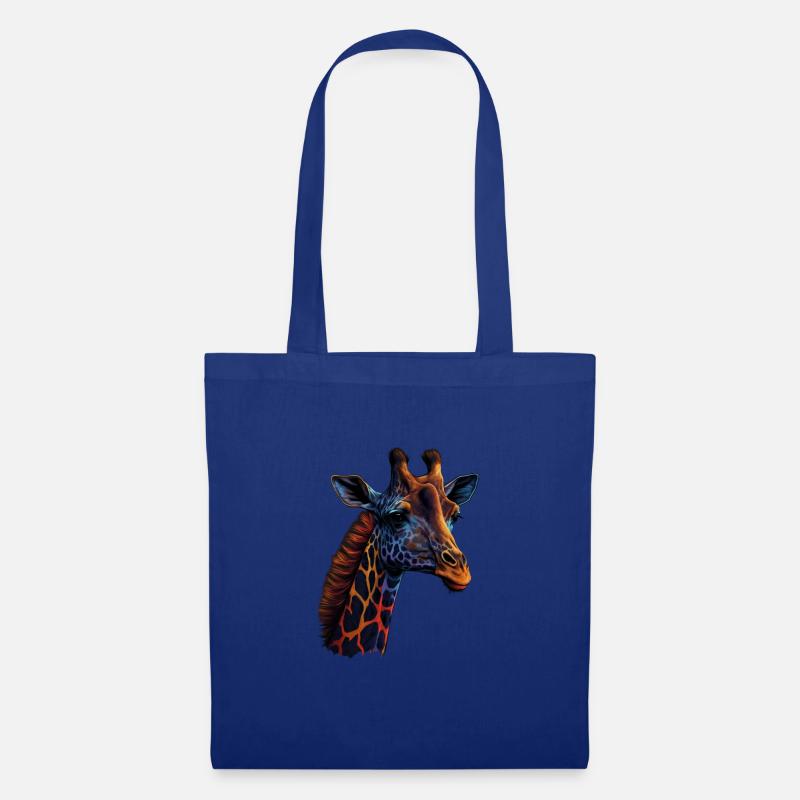 SCHÖNE GIRAFFE - SAVANNE - Stoffbeutel - Royalblau