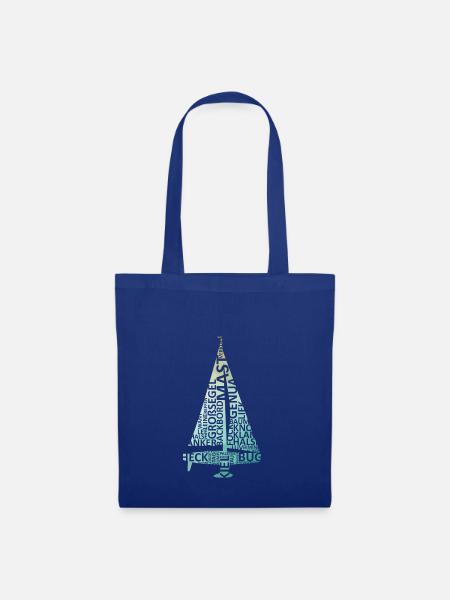 Segelyacht - Wortwolke - Segelboot, Segelschiff - Stoffbeutel - Royalblau