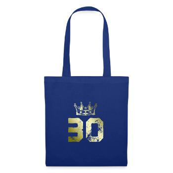 30 Zahl Krone - Stoffbeutel - Royalblau - Vorne