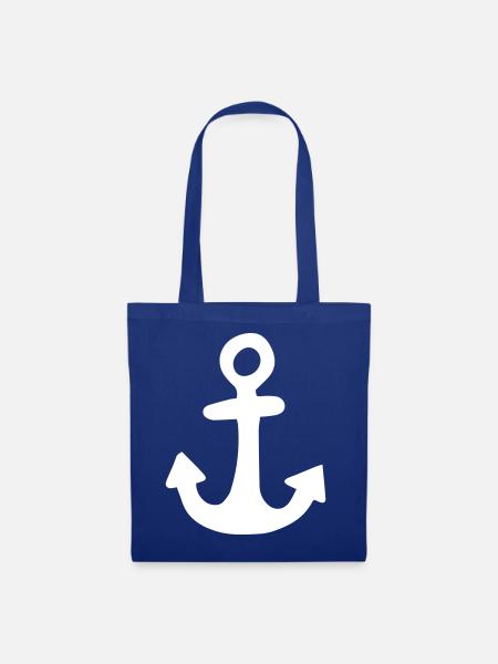 Anker,Schiffsanker,Seemann,Schiff,Boot,Seefahrt, - Stoffbeutel - Royalblau