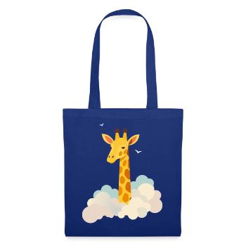 Gentle giraffe above the clouds – Dreamlike motif - Tote Bag - royal blue - Front