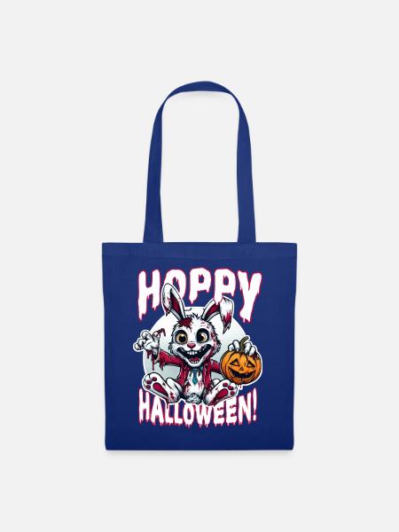 Zombie-Hase Hoppy Halloween Gruselspaß - Stoffbeutel - Royalblau