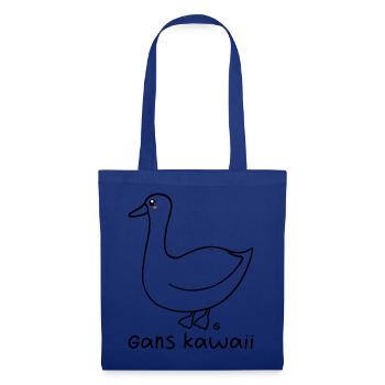 Gans kawaii - Stoffbeutel - Royalblau - Vorne
