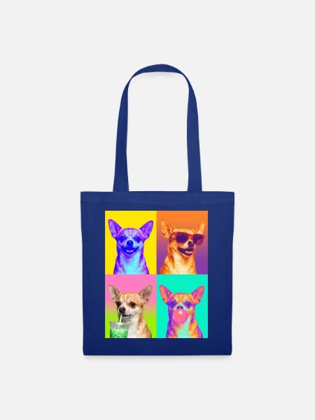Hunde Chihuahua Hund - Stoffbeutel - Royalblau