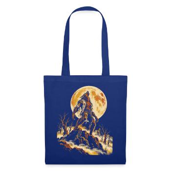 Der Wolfsmensch heult den Vollmond an - Stoffbeutel - Royalblau - Vorne