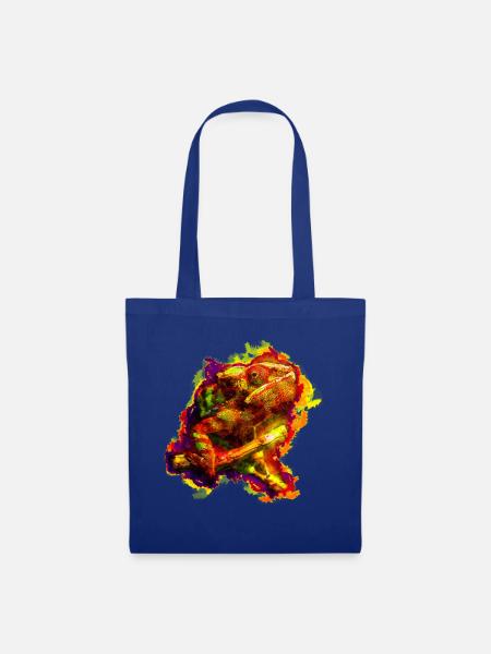 gxp chamaeleon chameleon colorful sketch - Stoffbeutel - Royalblau