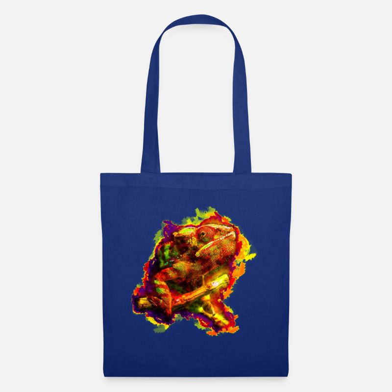 gxp chamaeleon chameleon colorful sketch - Stoffbeutel - Royalblau