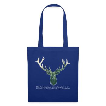 Schwarzwald Hirsch - Wald - Stoffbeutel - Royalblau - Vorne