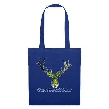 Schwarzwald Hirsch - Wald - Stoffbeutel - Royalblau - Vorne