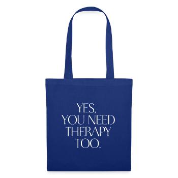 THÉRAPIE. Une chemise, un mot. - Sac en tissu - bleu royal - Devant