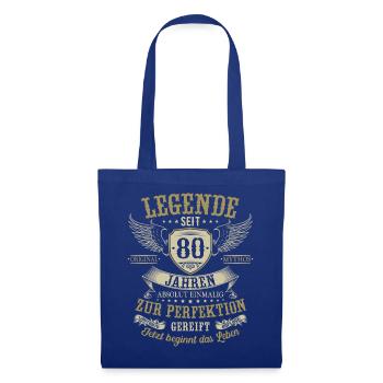 80 Geburtstag Legende Geburtstagsspruch 80 Jahre - Stoffbeutel - Royalblau - Vorne