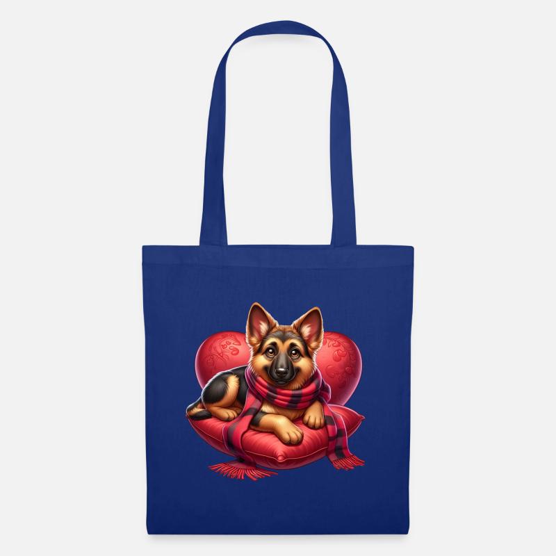 German Shepherd Art - Tote Bag - royal blue