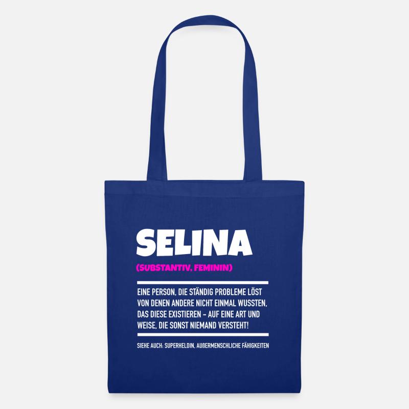 Name Selina Design - Stoffbeutel - Royalblau