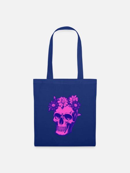 Psychobilly pink skull - Stoffbeutel - Royalblau