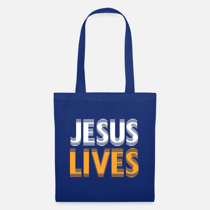Jesus lebt bibel - Stoffbeutel - Royalblau