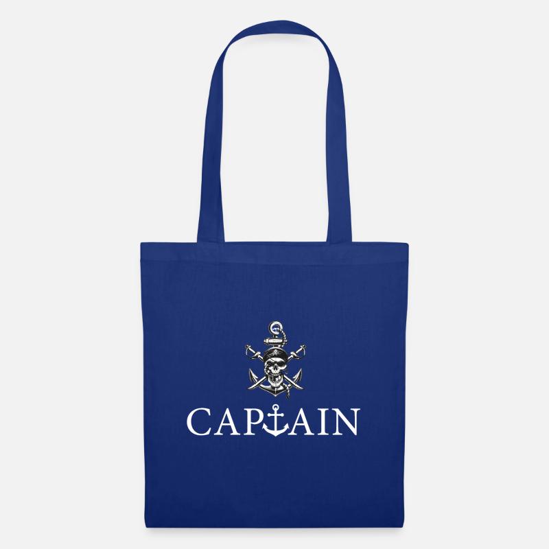 Captain Skull FatMonkeyDesigns white - Stoffbeutel - Royalblau