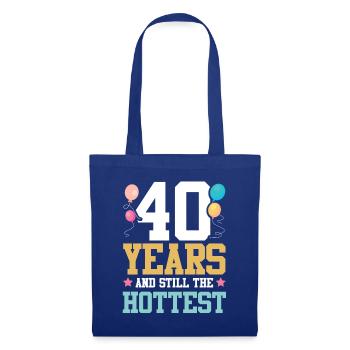 Anniversaire de 40 ans chaud - Sac en tissu - bleu royal - Devant