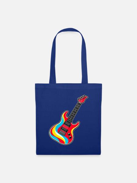 Bunte E-Gitarre - Stoffbeutel - Royalblau