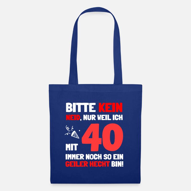 40. Geburtstag die lustige Geschenkidee - Stoffbeutel - Royalblau
