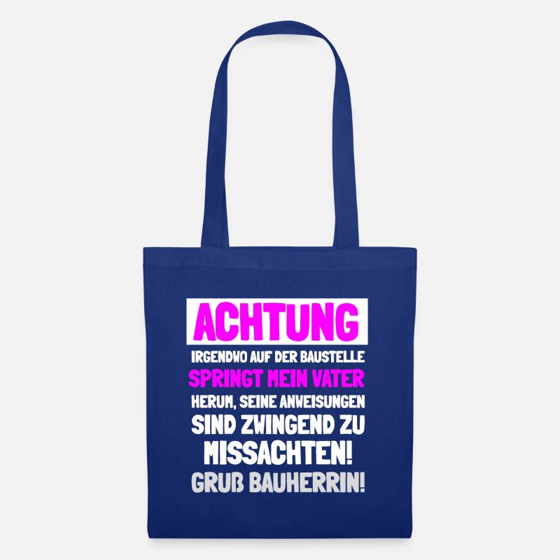 Bauherrin Geschenkidee - Stoffbeutel - Royalblau