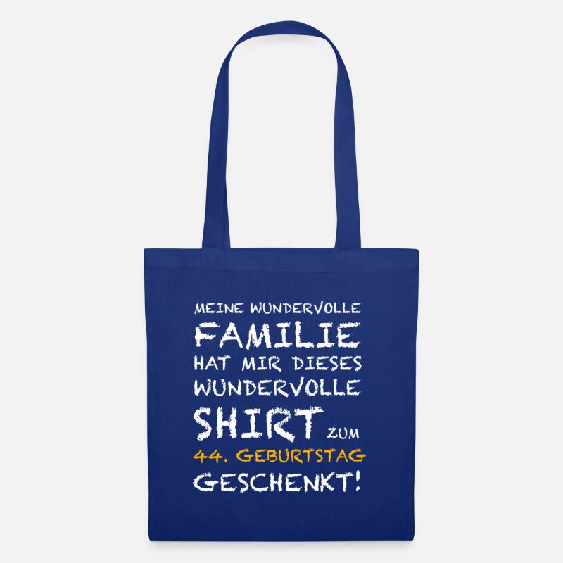 44 Geburtstag - Stoffbeutel - Royalblau
