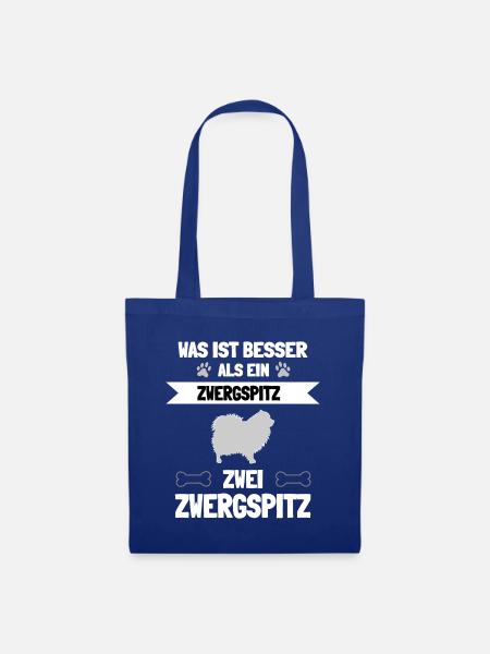Zwergspitz Geschenkidee - Stoffbeutel - Royalblau