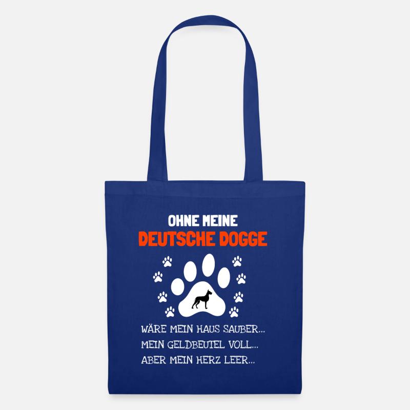 Deutsche Dogge Geschenkidee - Stoffbeutel - Royalblau